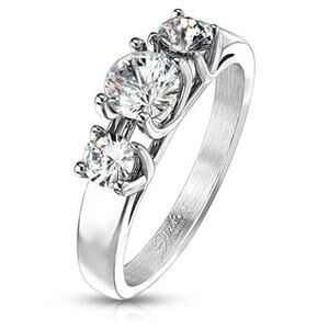 New‎ stainless steel round CZ ring size 5.5